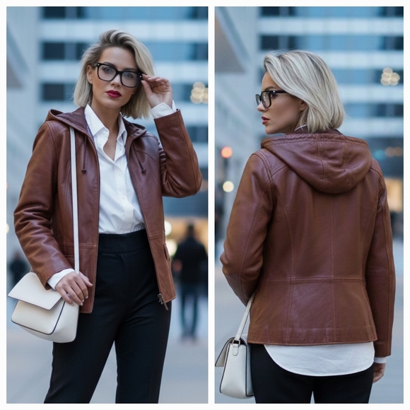 A New Approach L Modern Contemporary Streetwear Utility Leather Bomber Jacket